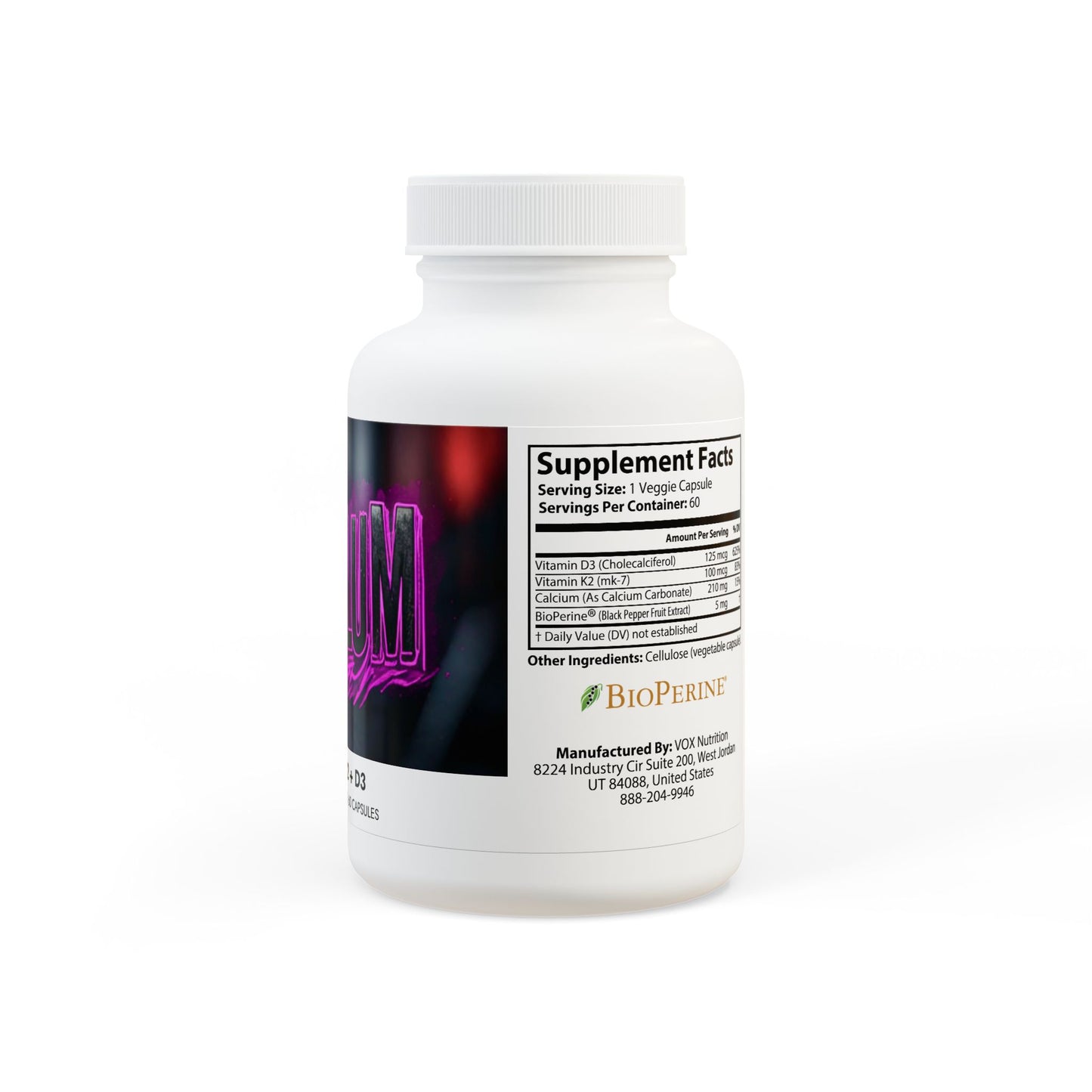 Vitamin K2 + D3 Supplement (60 Capsules)